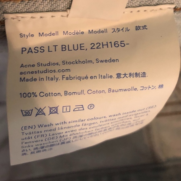 ACNE STUDIOS UNISEX DENIM JEAN JACKET LT WASH ITALY SZ 44 WESTERN CORE - Picture 7 of 11